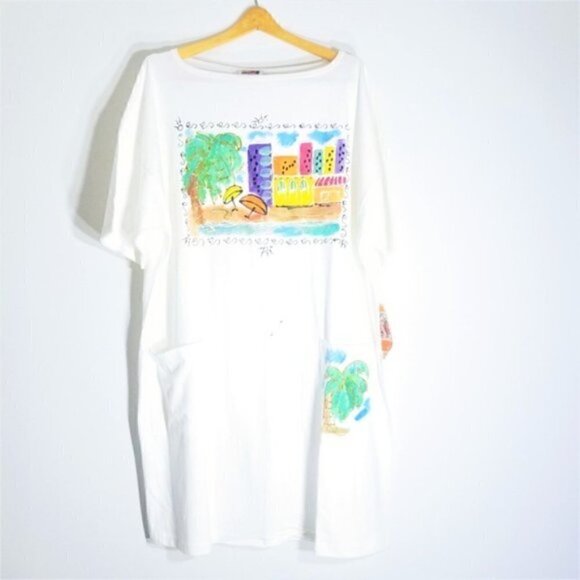 NWT Get Lucky Embossed Hand painted Shirt Dress - Picture 2 of 8